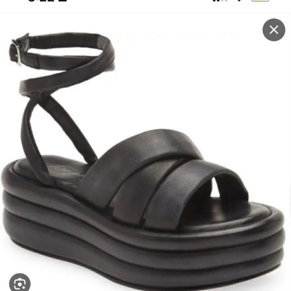 Free People Harper Flatform Sandals US 7.5 Black